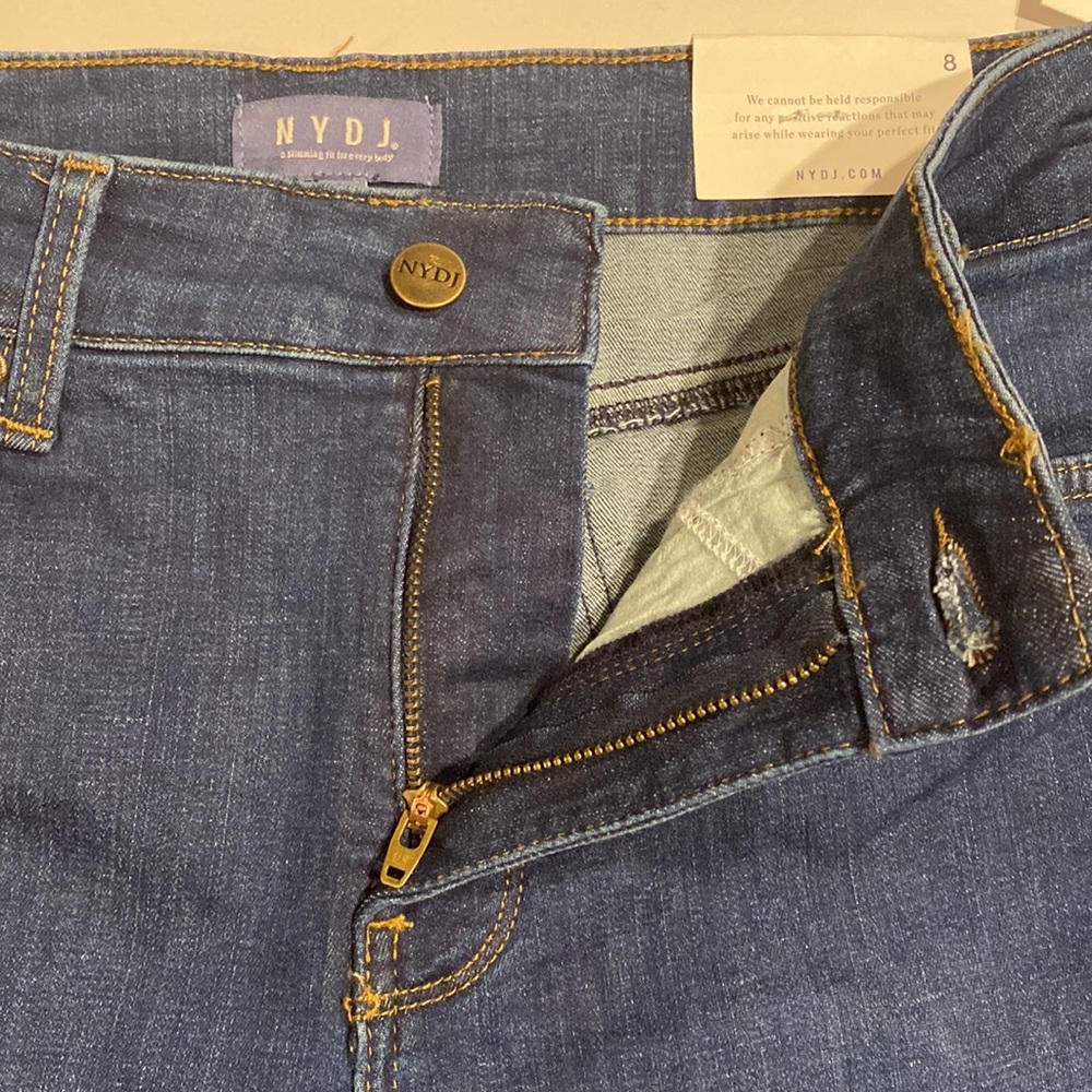 NYDJ SZ 8 Medium Wash Skinny Denim Blue Jeans New D31 - Picture 6 of 16